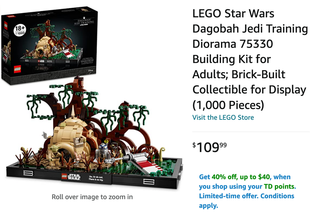 Amazon Canada Deals: Pre-Order New LEGO Star Wars Diorama Sets + 50% on  with Coupon + More Offers