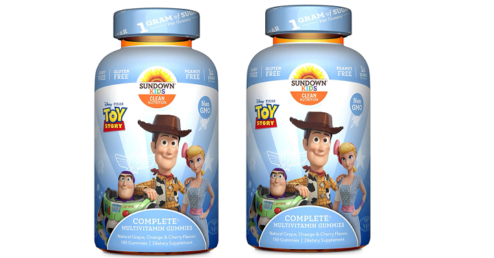 Sundown Kids Disney and Pixar Toy Story 4 Multivitamin Gummies, Vitamins A, C, D, E, 180 Count Only $5.38! (Reg. $13)