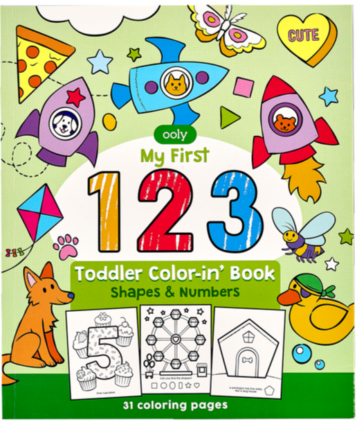 Ooly Color-In Book 123: Shapes & Numbers