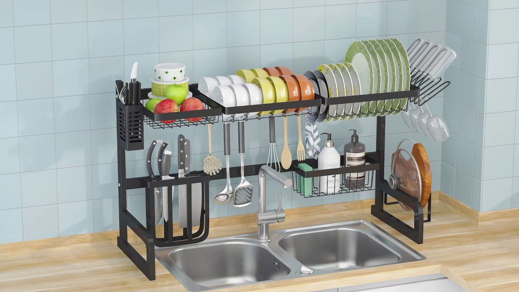 Over the Sink Dish Drying Rack - 1Easylife Adjustable 2-Tier Large Dish Dryer Rack de Tribesigns Furniture hace 10 meses 1 minuto 2,524 vista