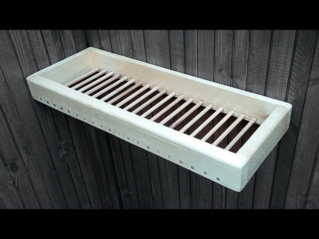 In this video you will see how I created a soap dish/holder made of pine wood and some dowels! The length of the soap dish is 43cm, the width 16cm, the height ...
