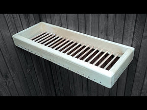 In this video you will see how I created a soap dish/holder made of pine wood and some dowels! The length of the soap dish is 43cm, the width 16cm, the height ...