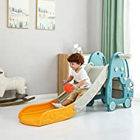 CuFun Toddler Playground Slipping Slide Climber with Basketball Hoop only $44.99