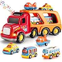TEMI 5 in 1 Toddler Carrier Truck Transport Vehicles Toys only $12.00