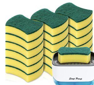 Pack of 19 Cleaning Sponges + Holder – $11.11