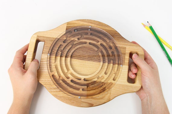 Activity board toddler Labyrinth Toddler busy board Travel busy board Wooden toys by PromiDesign