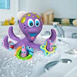 Nuby Floating Purple Octopus with 3 Hoopla Rings Interactive Bath Toy $6.88