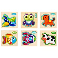 6-Pack TGHJ Toddler Wooden Animal Jigsaw Puzzle only $7.99