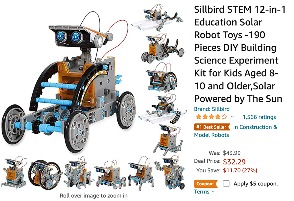 Amazon Canada Deals: Save 38% on Education Solar Robot Toys + 41% on Mini Projector + 46% on Air Purifier with Coupon + More Offers
