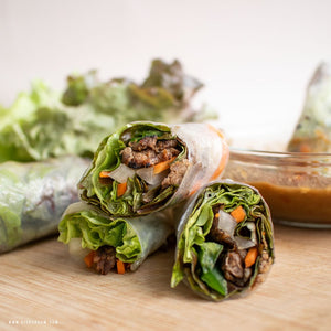 Vietnamese Lemongrass Grilled Beef Spring Rolls (Thịt Bò Nướng Cuốn Bánh Tráng)