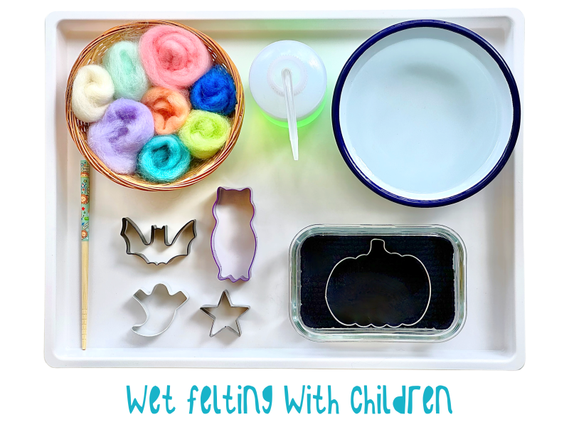 Wet felting with children.