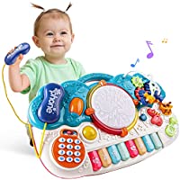Baby Piano Toys 6 in 1 Toddler Piano Keyboard Drum Set only $21.99