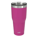 Zak Designs Double Wall Stainless Steel Vacuum Insulated Tumbler with Slide Lid and Splash-Proof Design Metal Water Bottle is Perfect for Outdoor Activity (30oz, Peony, 18/8, BPA-Free)