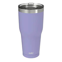 Zak Designs Double Wall Stainless Steel Vacuum Insulated Tumbler with Slide Lid and Splash-Proof Design Metal Water Bottle is Perfect for Outdoor Activity (30oz, Iris, 18/8, BPA-Free)