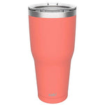 Zak Designs Double Wall Stainless Steel Vacuum Insulated Tumbler with Slide Lid and Splash-Proof Design Metal Water Bottle is Perfect for Outdoor Activity (30oz, Peach, 18/8, BPA-Free)