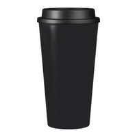 Reusable To Go Hot & Cold Beverage Tumbler - Double Wall with Sip Lid - 16oz. Capacity - Black