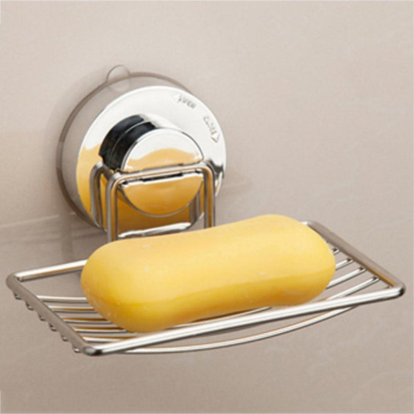 Rust-resistant Stainless Steel Wall-mounted Strong Vacuum Suction Cup Soap Dish Holder Bathroom Accessories Shower Basket Rack