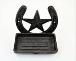 E GIFT ART Iron Decorative Items (Iron Star Horse Shoe SOAP Holder)