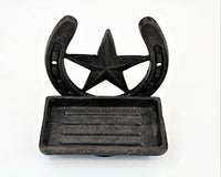 E GIFT ART Iron Decorative Items (Iron Star Horse Shoe SOAP Holder)