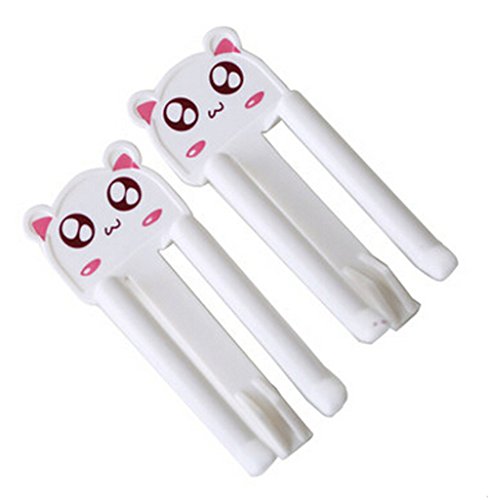 PANDA SUPERSTORE Set of 10 Home Office Plastic Garbage Rubbish Trash Can Bag Clip White Cat