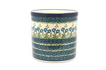 Polish Pottery Utensil Holder - Blue Spring Daisy