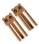 PANDA SUPERSTORE Set of 10 Home Office Plastic Garbage Rubbish Trash Can Bag Clip Brown Bear