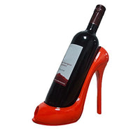 UONQD Wine Rack High Heel Shoe Bottle Holder Storage Wedding Party Decor Ornament Gift (20.5L18W1H(cm), Red)