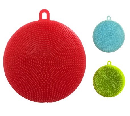 Silicone Dish Sponge | Better Cleaning Dishwashing Mildew-Free | Best Quality | Washing Scrubber | Household Cleaning Sponges | Antibacterial Mildew-Free (Red)