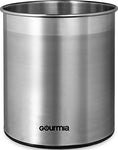 Gourmia GCH9345 Rotating Kitchen Utensil Holder – Spinning Stainless Steel Organizer to Store Cooking and Serving Tools - Dishwasher Safe, Non Slip Bottom – Use as Caddy or Pencil Cup