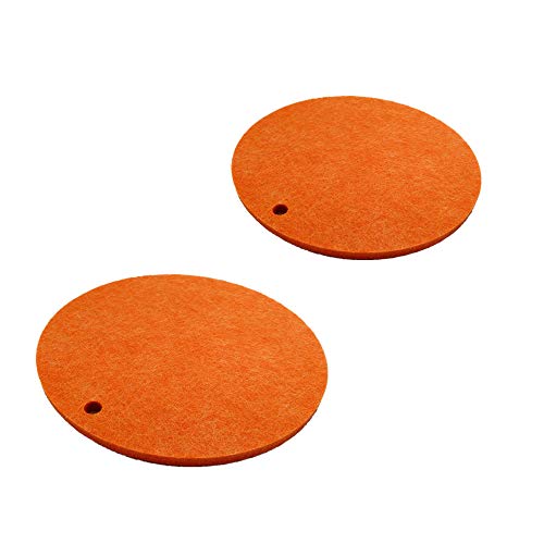 Kasego Felt Coasters of 2 pcs Absorbent Felt Trivet for Pot and Pans Pot Holders for Kitchen, Protects Your Table & Desk 9.84" (Round) (Orange)(XX5)