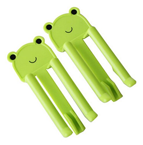 Set of 10 Home Office Plastic Garbage Rubbish Trash Can Bag Clip Green Frog