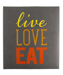 Eccolo Recipe Keeper, Live Love Eat, 9.5 x 8.5