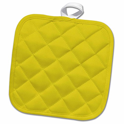 3D Rose Print of Chartreuse Yellow Pot Holder, 8 x 8