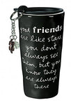 C.R. Gibson Double Wall Travel Cup and Key Chain Gift Set, Good Friends