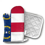 TRENDCAT North Carolina Flag Oven Mitts and Potholders (2-Piece Sets) - Extra Long Professional Heat Resistant Pot Holder & Baking Gloves - Food Safe