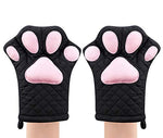 Feb.7 Oven Mitts,Cat Design Heat Resistant Cooking Glove Quilted Cotton Lining- Heat Resistant Pot Holder Gloves for Grilling & Baking Gloves BBQ Oven Gloves Kitchen Tools Gift Set BBQ,Microwave