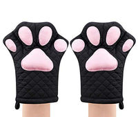 Feb.7 Oven Mitts,Cat Design Heat Resistant Cooking Glove Quilted Cotton Lining- Heat Resistant Pot Holder Gloves for Grilling & Baking Gloves BBQ Oven Gloves Kitchen Tools Gift Set BBQ,Microwave