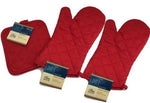 The Pecan Man Cotton, 2 Pot Holder &2 Oven Mitt Everyday Kitchen home collection ,Set of 4*red