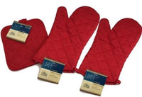 The Pecan Man Cotton, 2 Pot Holder &2 Oven Mitt Everyday Kitchen home collection ,Set of 4*red