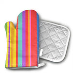 GUYDHL Unisex Oven Mitt and Pot Holder for Rainbow Stripe - 2 Pair