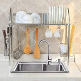 1208S Stainless Steel Over Sink Drying Rack Dish Drainer Rack&Kitchen Organizer (Single Groove-Single-layer)