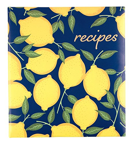 Eccolo World Traveler Recipe Keeper, Lemons, 9.5 x 8.5