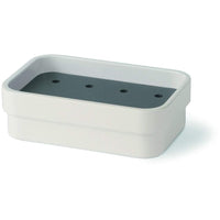 LB Curva Countertop Soap Dish Holder Soap Saver Holder Tray With Drain, White