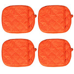 BESTONZON 4 Pcs Oven Gloves Thicken 2 in 1 Anti-Scald Insulation Microwave Oven Mitt Pot Holder Set (Orange)