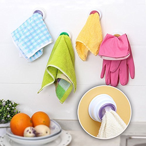Wash Cloth Clip Holder Dishclout Storage Rack Kitchen Bathroom Detachable Hand Towel Hanger by DOM