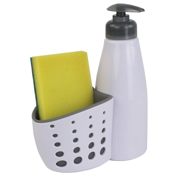 Home Basics SD41682 Perforated Sponge Holder, White Soap Dispenser, One Size,