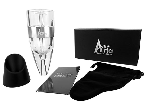 Aria Wine Aerator Pourer, Triple Aerator System with Gift Box