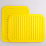 Lucky Plus Silicone Trivet Mat for Hot Pans and PotsS Hot Pads Counter Mat Heat Resistant Table Dish Drying Mat or Placemats 2 Pack,Size:9x12 Inch, Color: Yellow,Shape:Rectangular