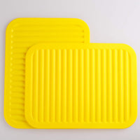Lucky Plus Silicone Trivet Mat for Hot Pans and PotsS Hot Pads Counter Mat Heat Resistant Table Dish Drying Mat or Placemats 2 Pack,Size:9x12 Inch, Color: Yellow,Shape:Rectangular