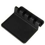 Kitchen Utensil Rest, ICASA, Silicone Heat Resistant Ladle Fork Mat Giant Spoon Rest Ladle Spoon holder (Black)